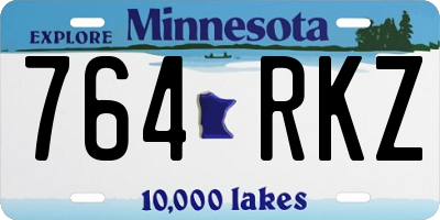MN license plate 764RKZ