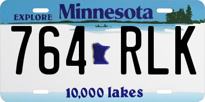 MN license plate 764RLK