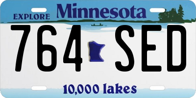 MN license plate 764SED