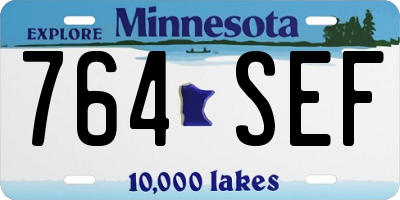 MN license plate 764SEF