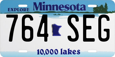 MN license plate 764SEG