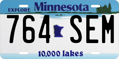 MN license plate 764SEM