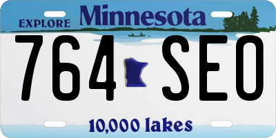MN license plate 764SEO