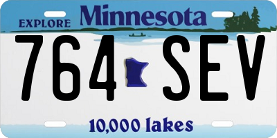 MN license plate 764SEV