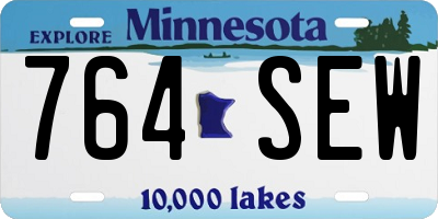 MN license plate 764SEW