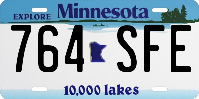 MN license plate 764SFE