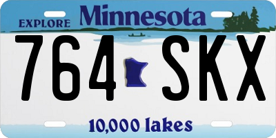 MN license plate 764SKX