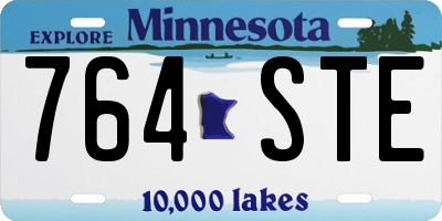 MN license plate 764STE