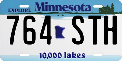 MN license plate 764STH