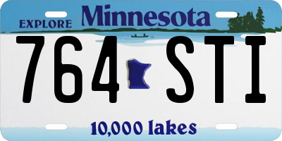 MN license plate 764STI