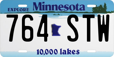 MN license plate 764STW