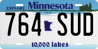 MN license plate 764SUD