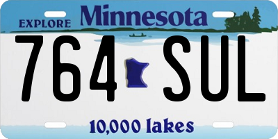 MN license plate 764SUL