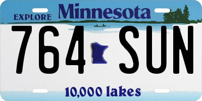 MN license plate 764SUN