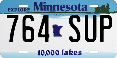 MN license plate 764SUP
