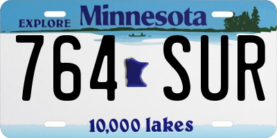 MN license plate 764SUR