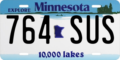 MN license plate 764SUS