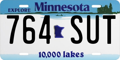 MN license plate 764SUT
