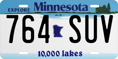 MN license plate 764SUV
