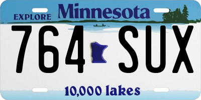 MN license plate 764SUX
