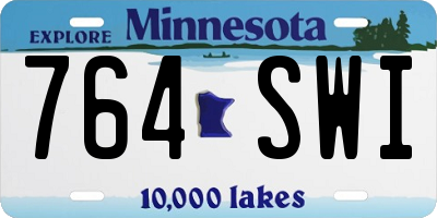 MN license plate 764SWI