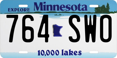 MN license plate 764SWO