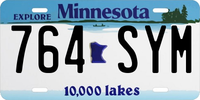 MN license plate 764SYM