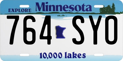 MN license plate 764SYO
