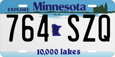MN license plate 764SZQ