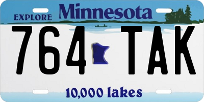 MN license plate 764TAK