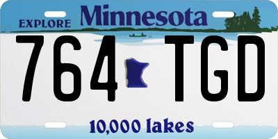 MN license plate 764TGD