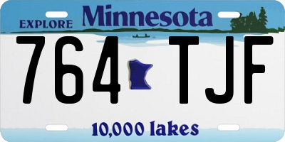 MN license plate 764TJF