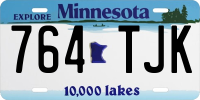 MN license plate 764TJK