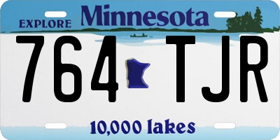 MN license plate 764TJR