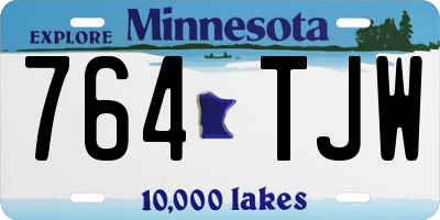 MN license plate 764TJW
