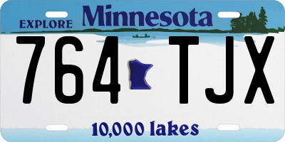 MN license plate 764TJX
