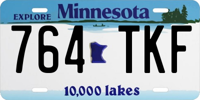 MN license plate 764TKF