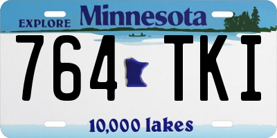 MN license plate 764TKI