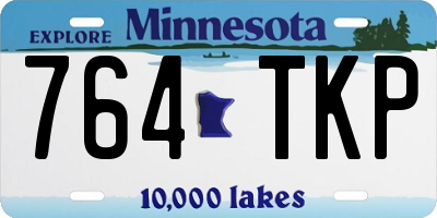 MN license plate 764TKP