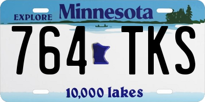 MN license plate 764TKS