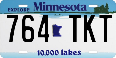 MN license plate 764TKT