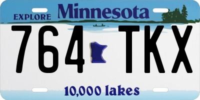 MN license plate 764TKX