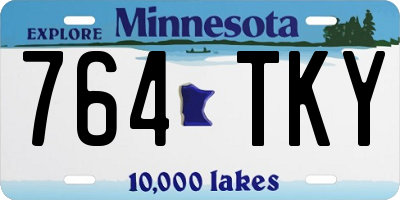 MN license plate 764TKY