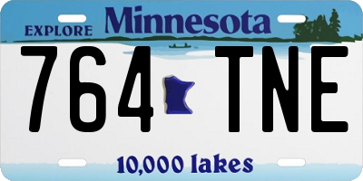 MN license plate 764TNE