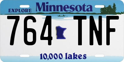 MN license plate 764TNF