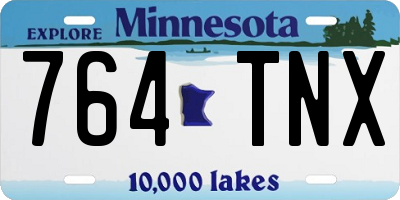 MN license plate 764TNX