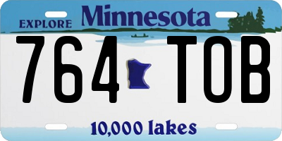 MN license plate 764TOB