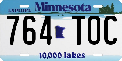 MN license plate 764TOC