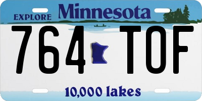 MN license plate 764TOF