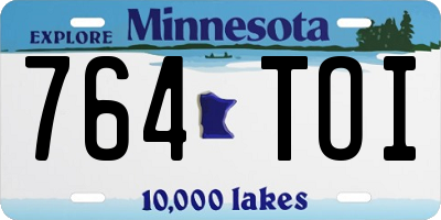 MN license plate 764TOI